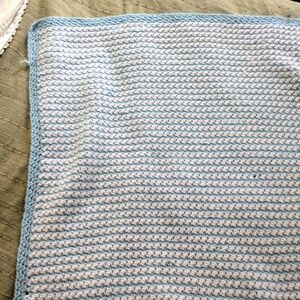 Handmade Crochet Blanket Blue & White